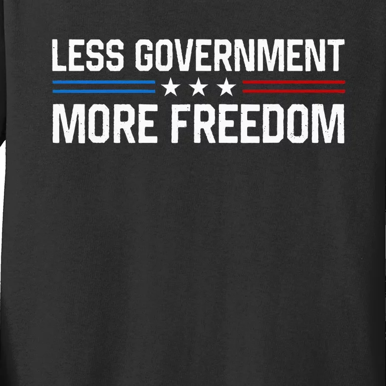 Less Government More Freedom More Liberty Political Kids Long Sleeve Shirt