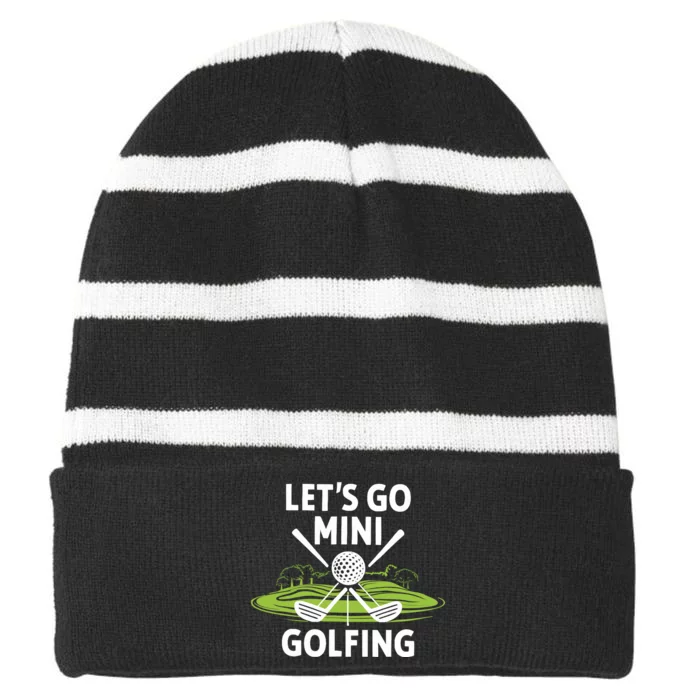 LetS Go Mini Golfing Striped Beanie with Solid Band