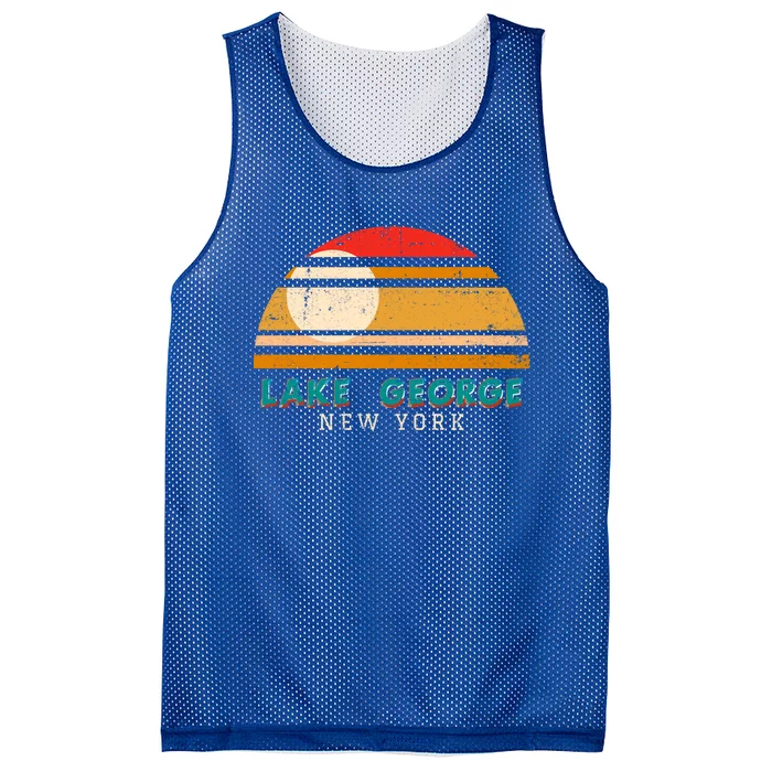 Lake George Ny Product Meaningful Gift Distressed Sunset Lake George Print Gift Mesh Reversible Basketball Jersey Tank