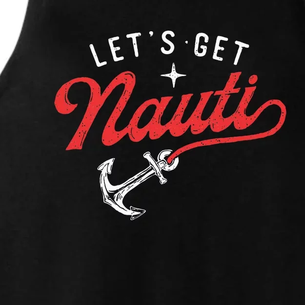 LetS Get Nauti Boating Boat Lover Anchor Captain Ladies Tri-Blend Wicking Tank