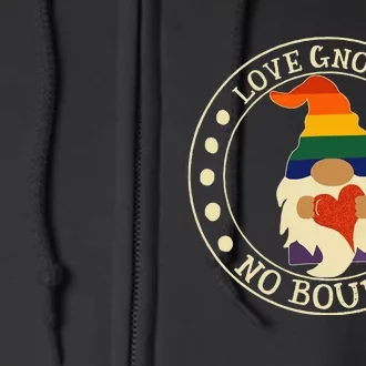 Love Gnomes No Bounds Gnome LGBT Pride Full Zip Hoodie