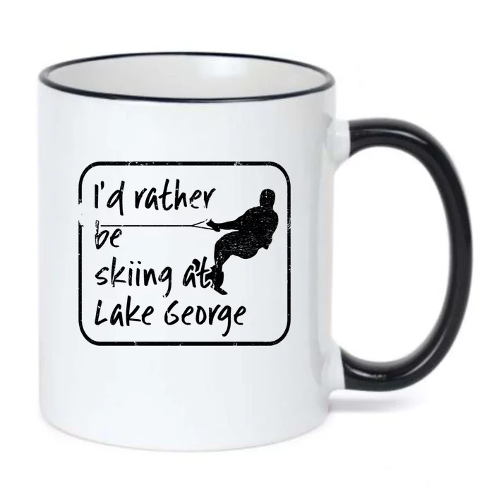 Lake George New York Id Rather Be Water Skiing Great Gift Black Color Changing Mug