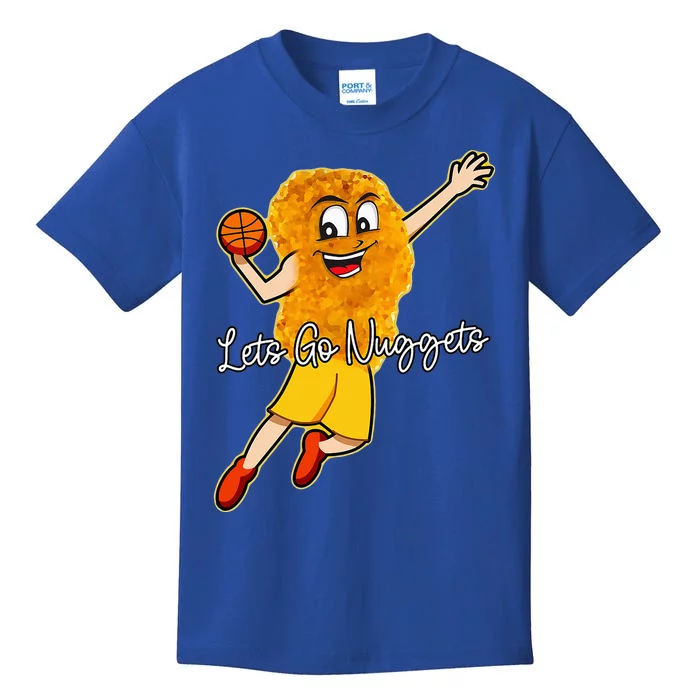 Lets Go Nuggets Chicken Nugget Basketball Player Kids T-Shirt