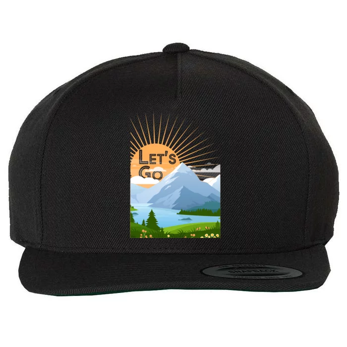 Let's Go Nature Fan Wool Snapback Cap