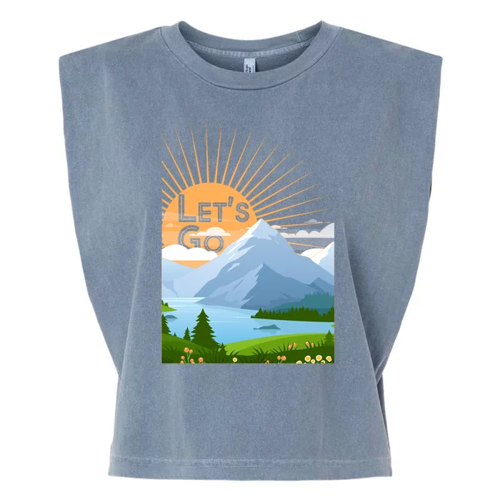 Let's Go Nature Fan Garment-Dyed Women's Muscle Tee