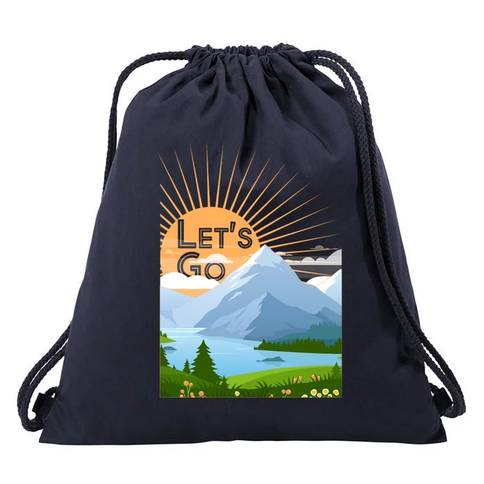 Let's Go Nature Fan Drawstring Bag