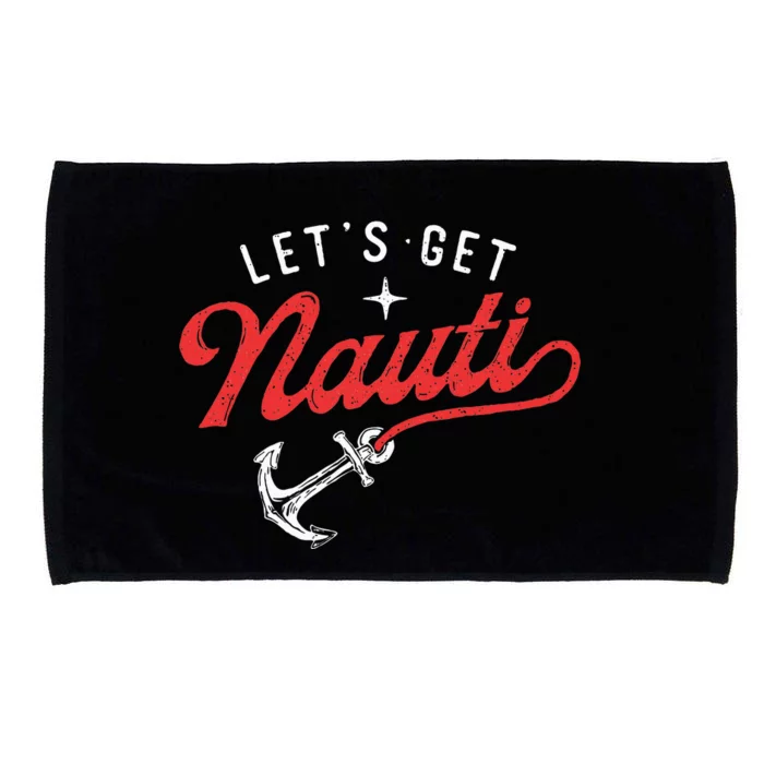 LetS Get Nauti Boating Boat Lover Anchor Captain Microfiber Hand Towel