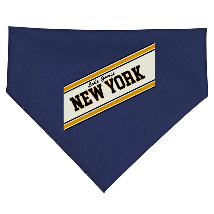 Lake George New York Varsity Logo USA-Made Doggie Bandana