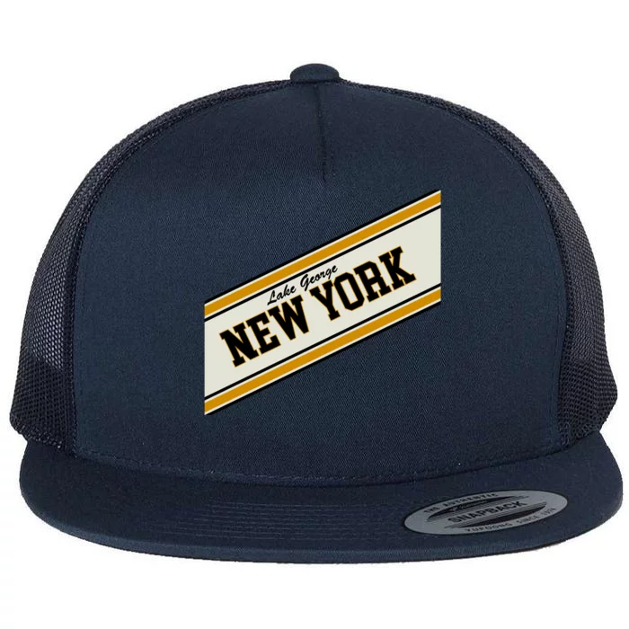 Lake George New York Varsity Logo Flat Bill Trucker Hat