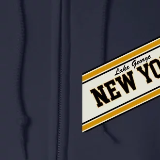 Lake George New York Varsity Logo Full Zip Hoodie