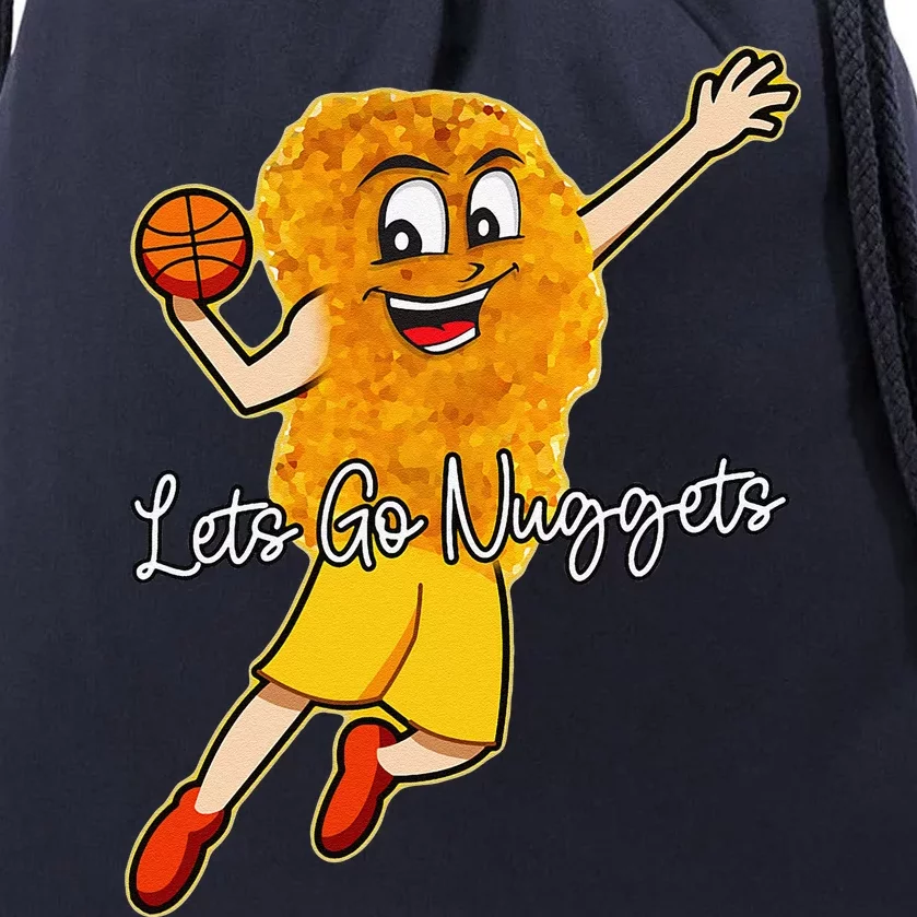 Lets Go Nuggets Chicken Nugget Basketball Player Drawstring Bag