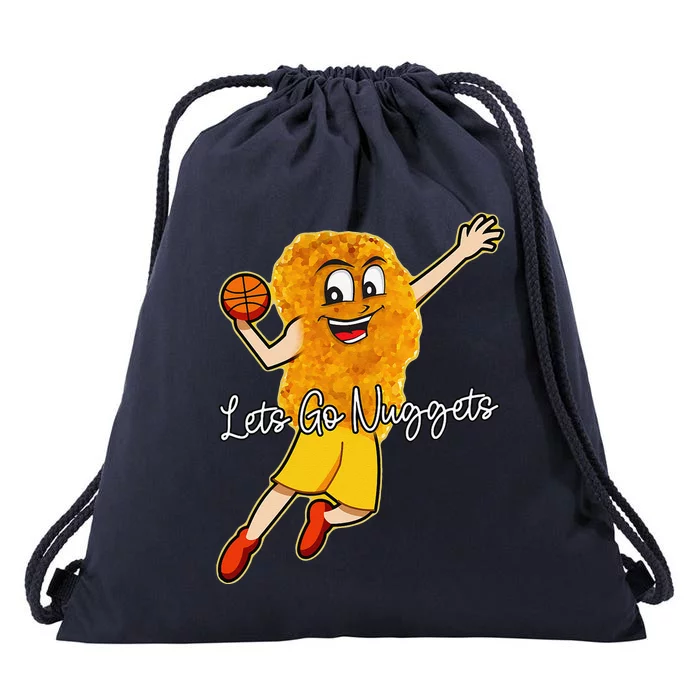 Lets Go Nuggets Chicken Nugget Basketball Player Drawstring Bag