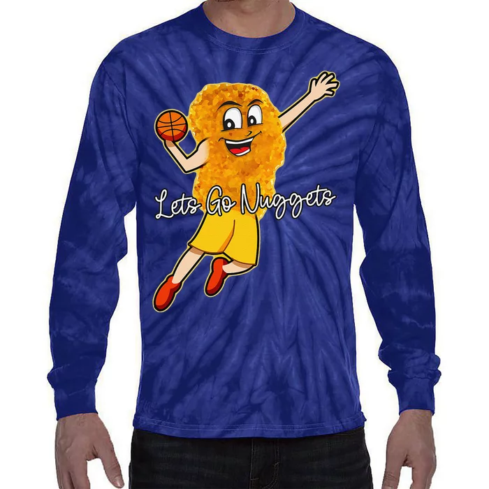 Lets Go Nuggets Chicken Nugget Basketball Player Tie-Dye Long Sleeve Shirt