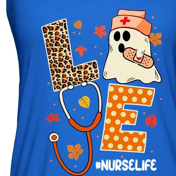 Love Ghost Nurse Life Halloween Costume Fall Scrub Top Meaningful Gift Ladies Essential Flowy Tank