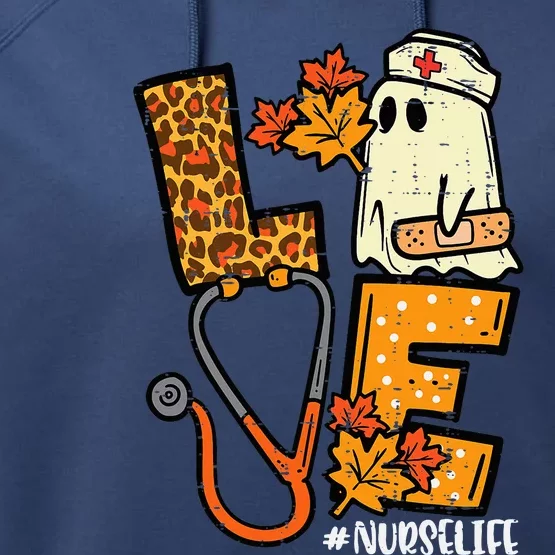 Leopard Ghost Nurse Halloween Costume Fall Performance Fleece Hoodie