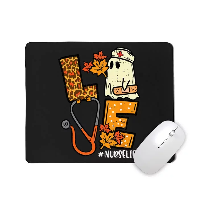 Leopard Ghost Nurse Halloween Outfit Autumn Mousepad