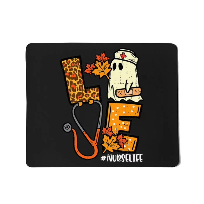 Leopard Ghost Nurse Halloween Outfit Autumn Mousepad