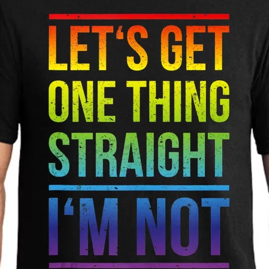 Lets Get One Thing Straight IM Not Lgbtq Rainbow Flag Tank Top Pajama Set