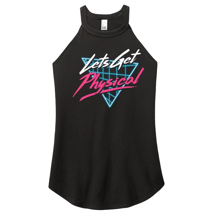 Lets Get Physical Workout Gym 80s Retro Vintage Women’s Perfect Tri Rocker Tank