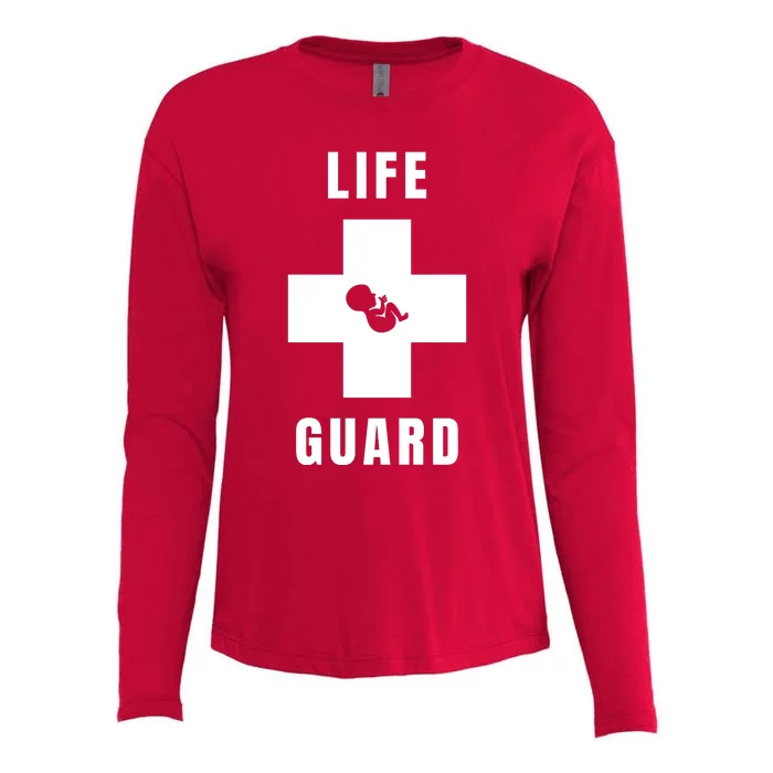 Life Guard Pregnancy Infant Loss Pro Life Stop Abortion Womens Cotton Relaxed Long Sleeve T-Shirt