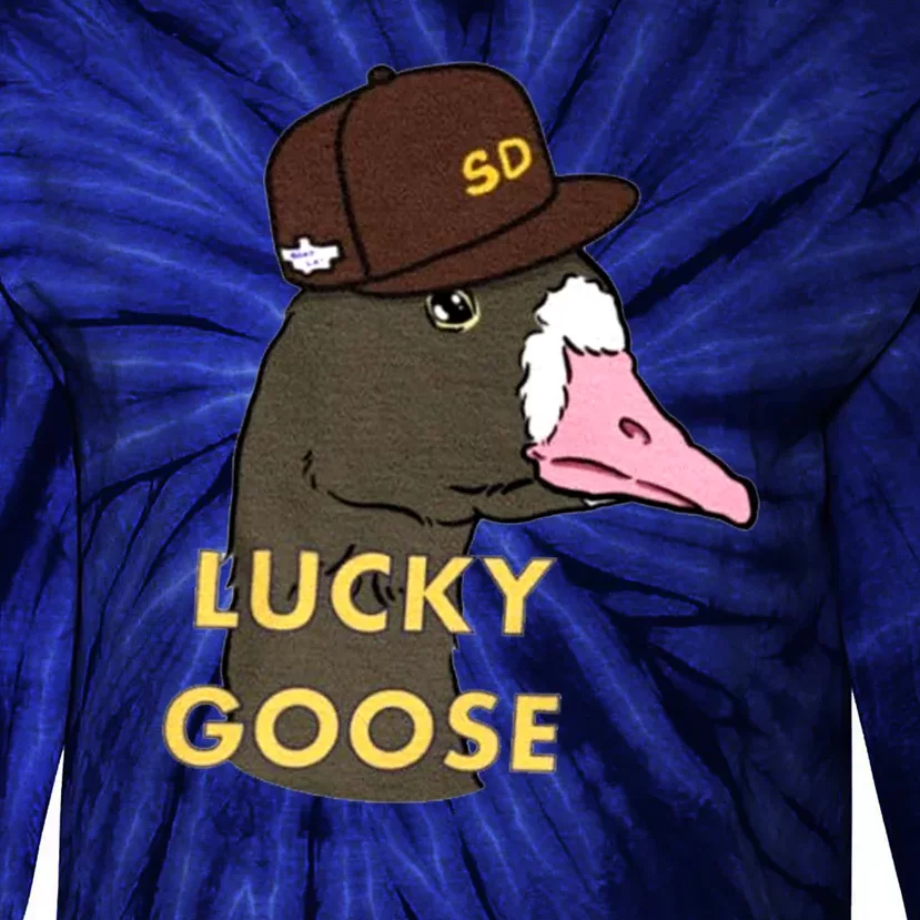 Lucky Goose Padres Goose Baseball Lover Gift Idea Tie-Dye Long Sleeve Shirt