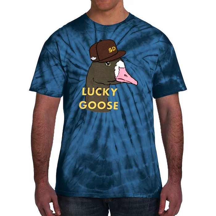 Lucky Goose Padres Goose Baseball Lover Gift Idea Tie-Dye T-Shirt