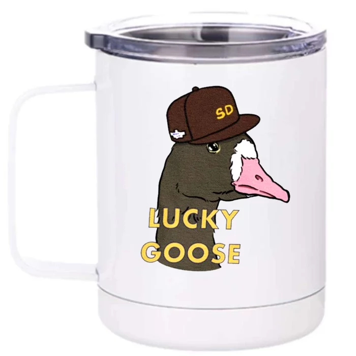 Lucky Goose Padres Goose Baseball Lover Gift Idea Front & Back 12oz Stainless Steel Tumbler Cup