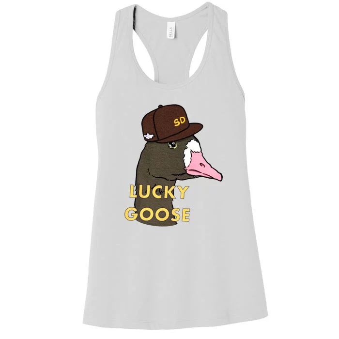 Lucky Goose Padres Goose Baseball Lover Gift Idea Women's Racerback Tank