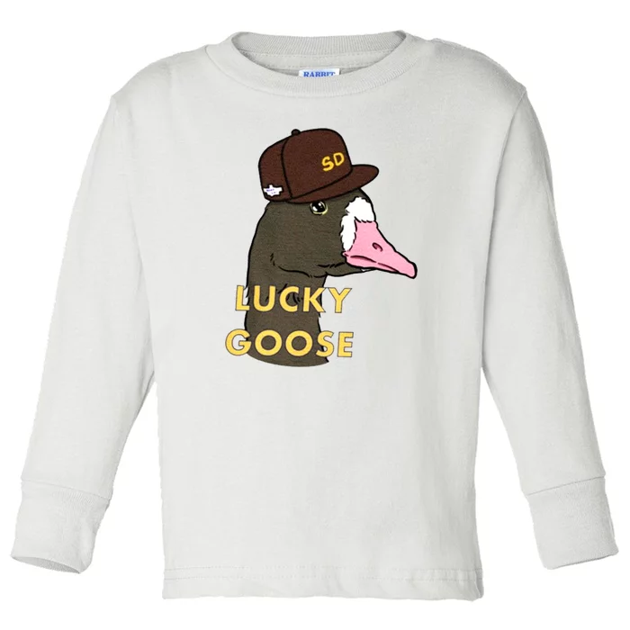 Lucky Goose Padres Goose Baseball Lover Gift Idea Toddler Long Sleeve Shirt