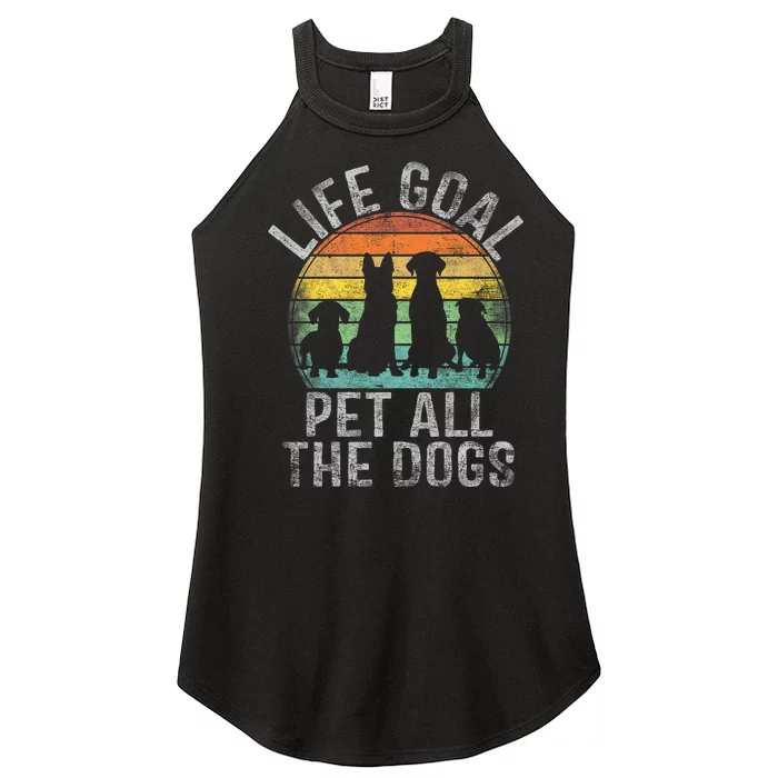 Life Goal Pet All The Dogs Women’s Perfect Tri Rocker Tank