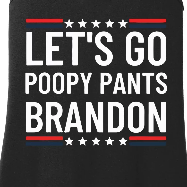 Lets Go Poopy Pants Brandon Lets Go Brandon Fjb Anti Biden Ladies Essential Tank