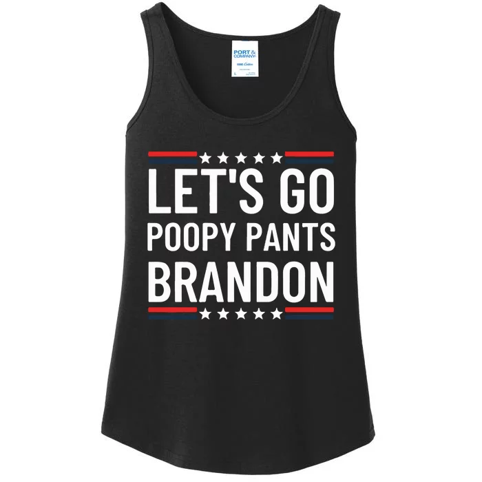 Lets Go Poopy Pants Brandon Lets Go Brandon Fjb Anti Biden Ladies Essential Tank