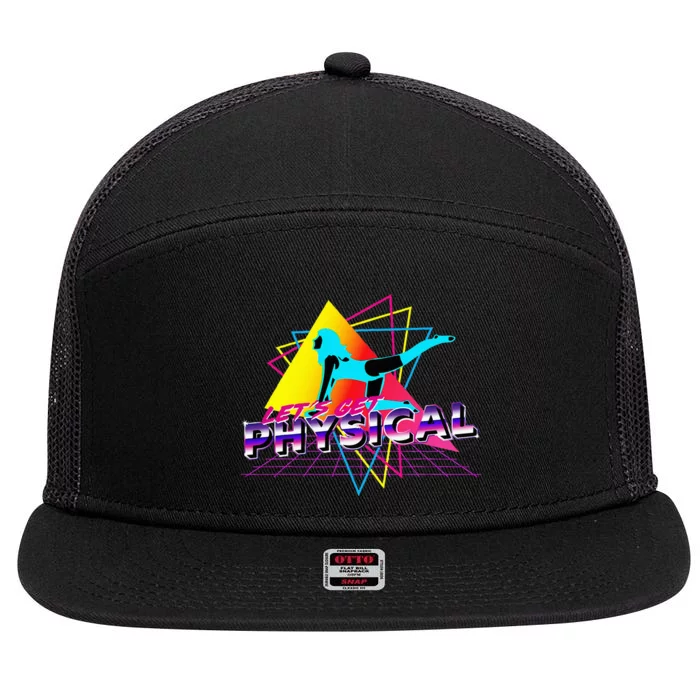 LetS Get Physical Workout Gym Totally Retro 80S 7 Panel Mesh Trucker Snapback Hat