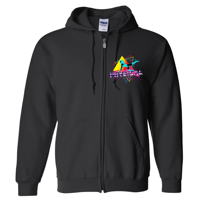 LetS Get Physical Workout Gym Totally Retro 80S Full Zip Hoodie