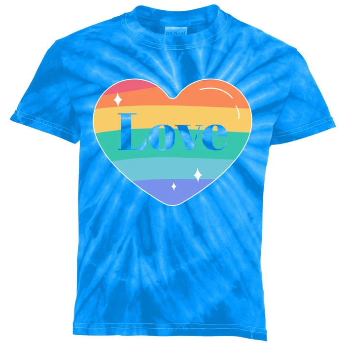 Love Gay Pride Flag Funny Gift Kids Tie-Dye T-Shirt