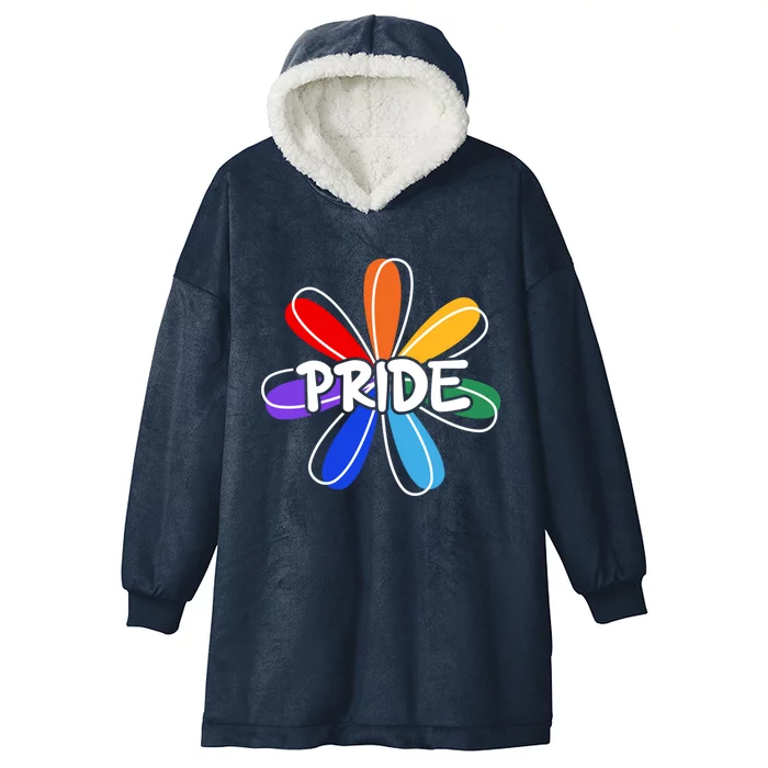 Lgbt Gift Pride Colors Flower Gift Hooded Wearable Blanket