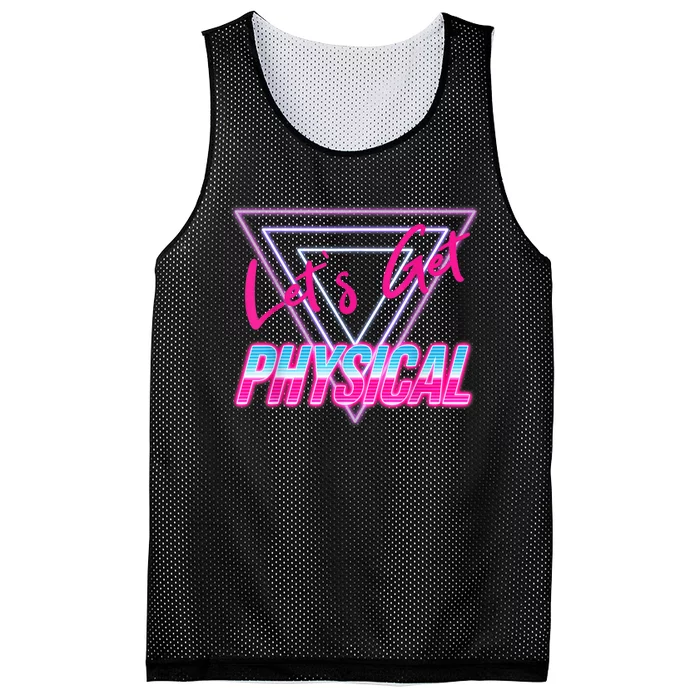 Lets Get Physical Workout Gym Tee 80's Retro Vintage Mesh Reversible Basketball Jersey Tank