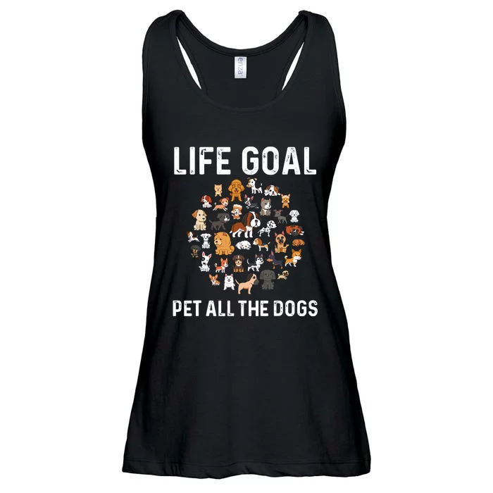 Life Goal Pet All The Dogs Funny Dog Lover Puppy Ladies Essential Flowy Tank