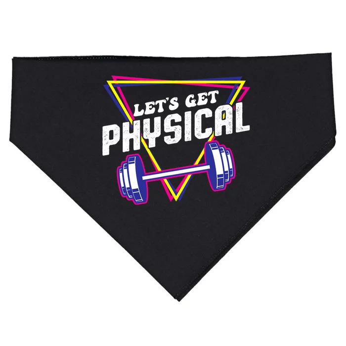 Lets Get Physical Gym Fitness 80's Workout USA-Made Doggie Bandana