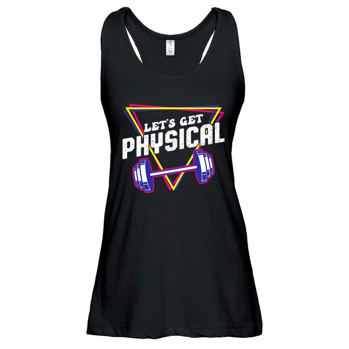 Lets Get Physical Gym Fitness 80's Workout Ladies Essential Flowy Tank