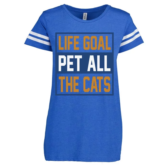 Life Goal Pet All Cats Enza Ladies Jersey Football T-Shirt