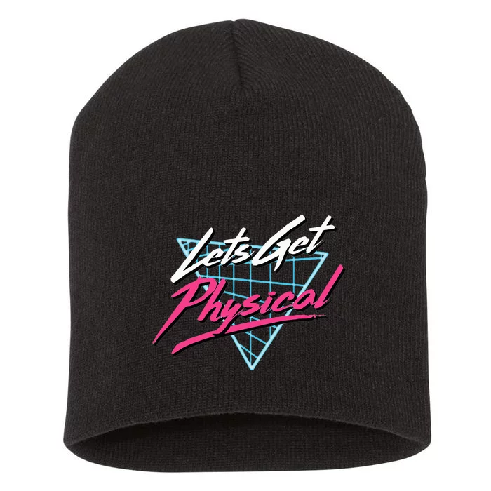 Lets Get Physical Workout Gym Totally Rad Short Acrylic Beanie