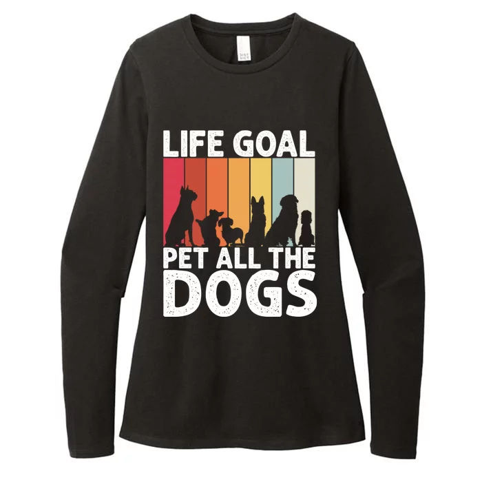 Life Goal Pet All The Dogs Funny Dog Lover Retro Womens CVC Long Sleeve Shirt