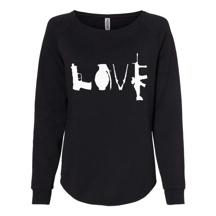 LOVE GUNS Pro Gun Love 2nd Amendment Womens California Wash Sweatshirt