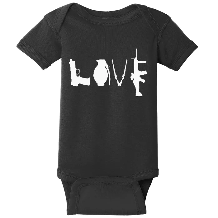 LOVE GUNS Pro Gun Love 2nd Amendment Baby Bodysuit