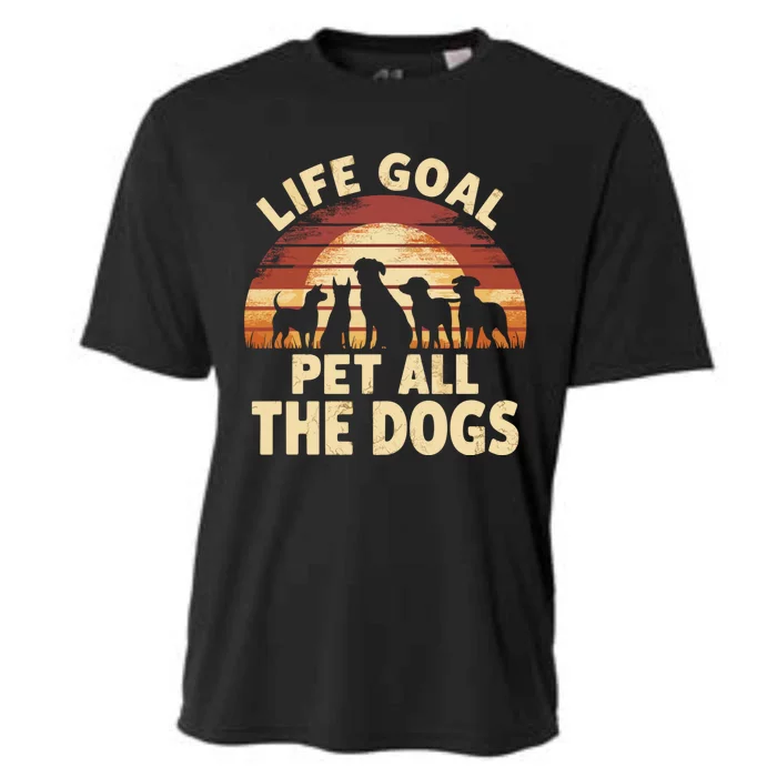 Life Goal Pet All The Dogs Funny Dog Cooling Performance Crew T-Shirt