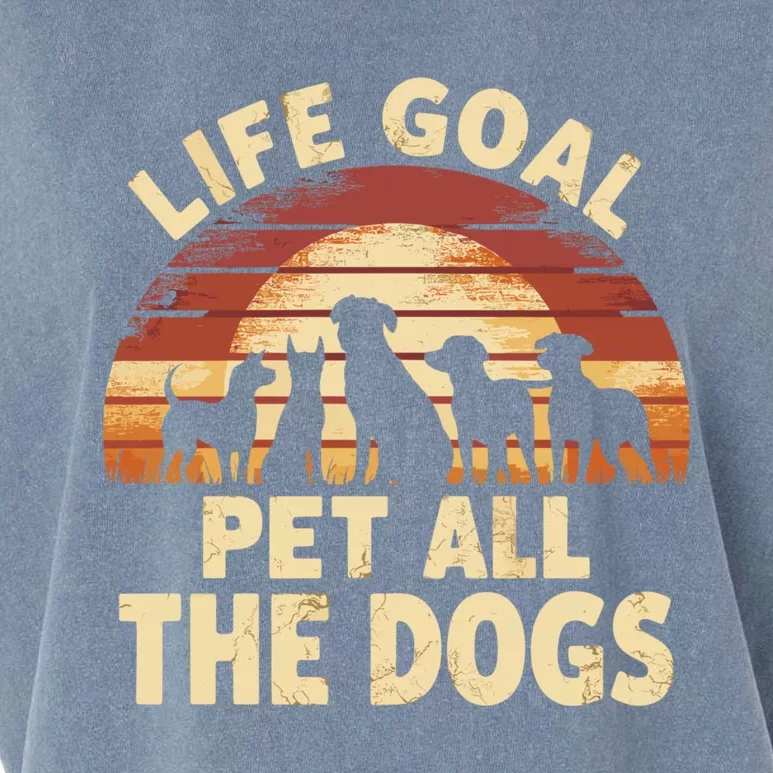 Life Goal Pet All The Dogs Funny Dog Garment-Dyed Women's Muscle Tee