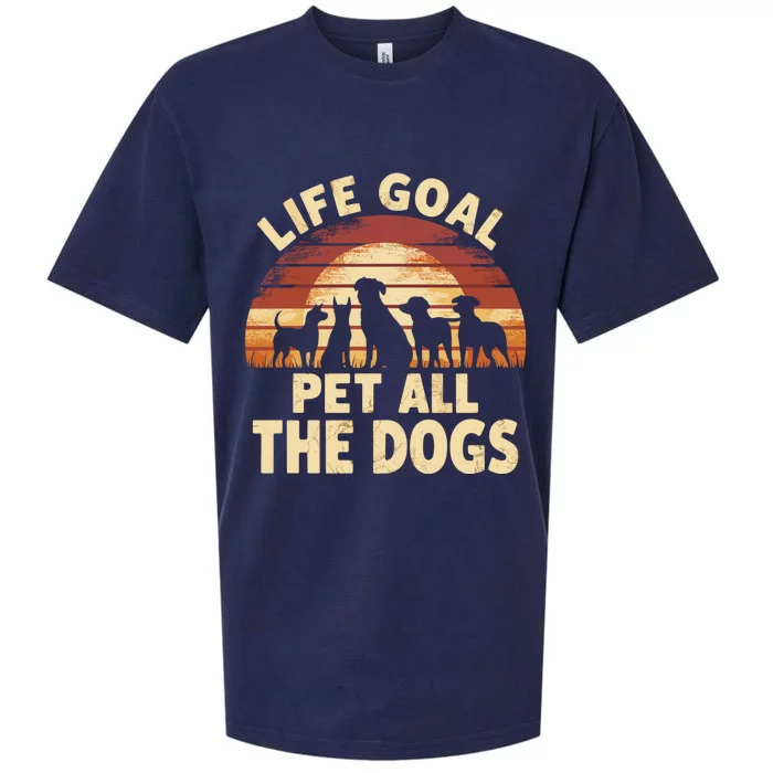 Life Goal Pet All The Dogs Funny Dog Sueded Cloud Jersey T-Shirt