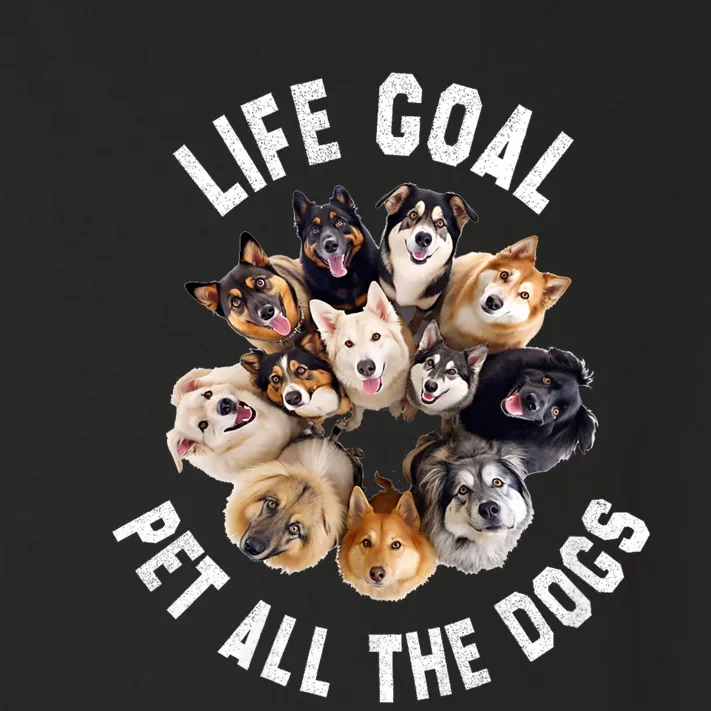 Life Goal Pet All The Dogs Funny Dog Lover Toddler Long Sleeve Shirt