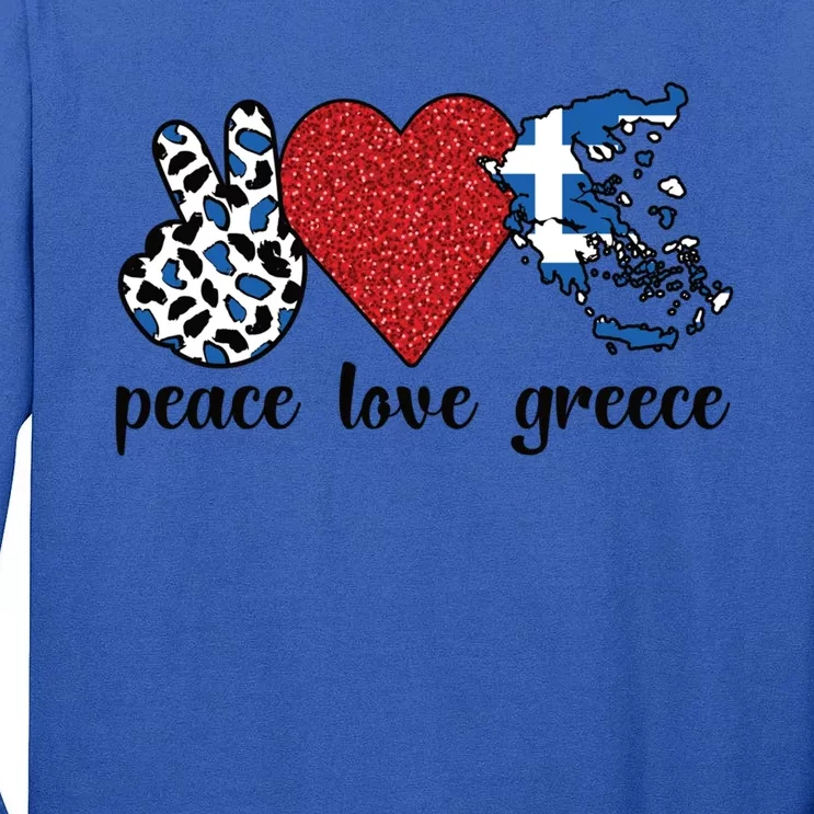 Love Greece Proud Greek Flag Greek Roots Funny Gift Tall Long Sleeve T-Shirt